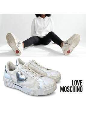 Love Moschino Silver Heart Women Sneakers Bangladesh US 7.5